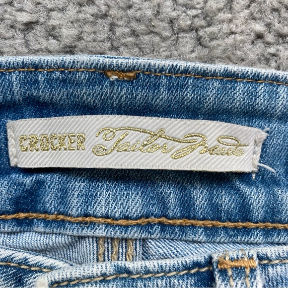 Vintage Crocker Light Blue Faded Distressed Jeans Slim Straight Low Rise  25x30 - Picture 7 of 12